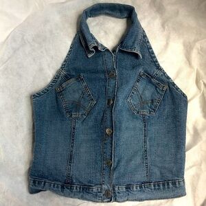 ⚫️ Vintage Nissi Jean Denim Top backless​​